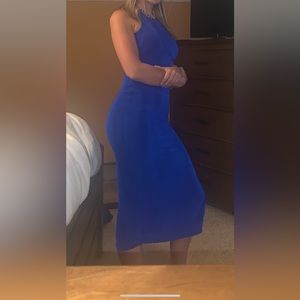 Hello Molly MIDI Dress- blue